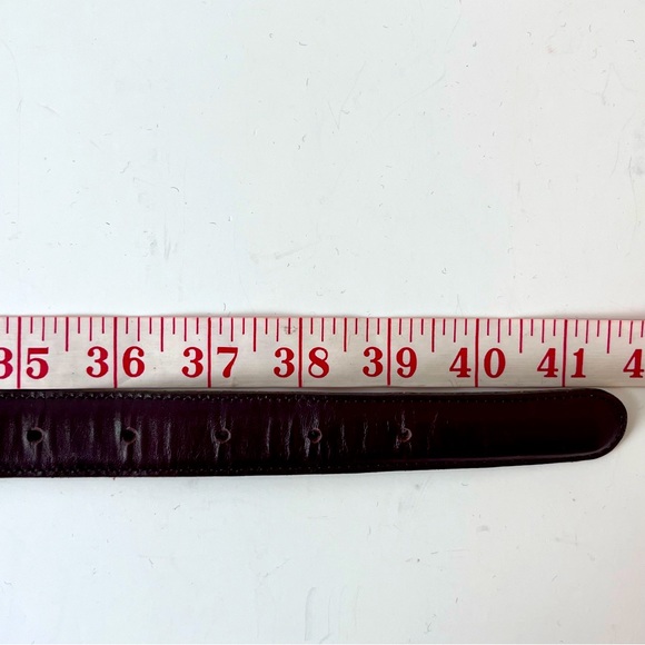 Coach 5700 Belt Burgundy Burnished Cowhide Solid Brass Buckle 38” 95cm - Picture 16 of 16